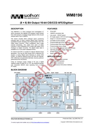 WM8196SCDS/R datasheet  